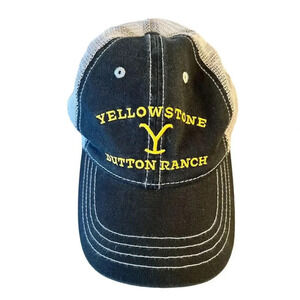 Yellowstone Dutton Ranch Black Trucker Hat Unisex Adjustable Cap